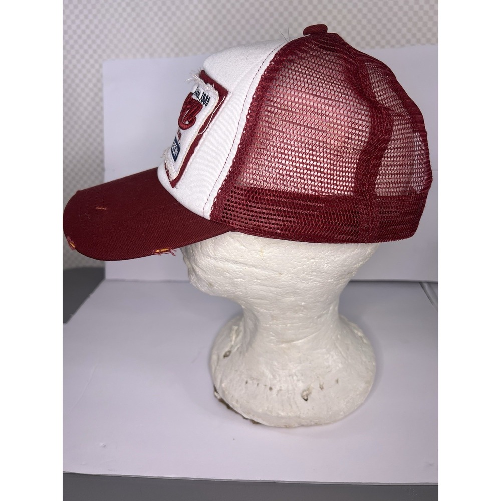 Western New York Vintage Maroon/White Trucker Hat Cap Distressed Snapback - Picture 4 of 16